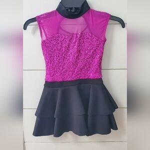 Weissman Pink and Black Kids Dance Costume